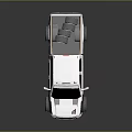 White Pickup Truck With Double Cab Off Road Tires And Roof Lights