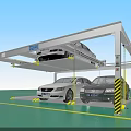 Modern Multi Level Parking Garage With Metal Frame And Parked Vehicles