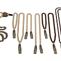 Wooden Bead Tassel Decorative Ornament Set With Various Lengths And Natural Colors