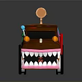 Creative Chocolate Car Model with Colorful Sprinkles Black Wheels and Hot Dog on Roof
