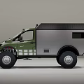 Military Green Off Road Car With Roof Rack And Large Tires For Adventure Camping Trips