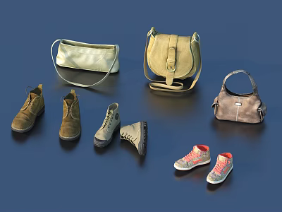 Stylish Leather Handbags Shoulder Bags and Crossbody Bags in Neutral Tones 3d model