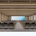 Modern Conference Room With Spacious Layout Large Screen And Neat Seating Arrangement