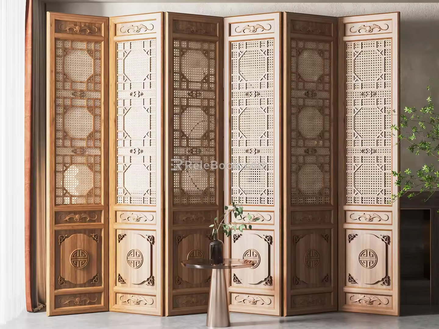 New Chinese Style Screen Partition 3d model