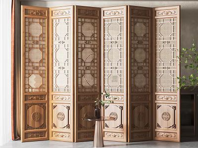 New Chinese Style Screen Partition 3d model