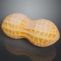 Golden Yellow Peanut Shaped Dessert With Intricate Grid Pattern Surface Design 3d model