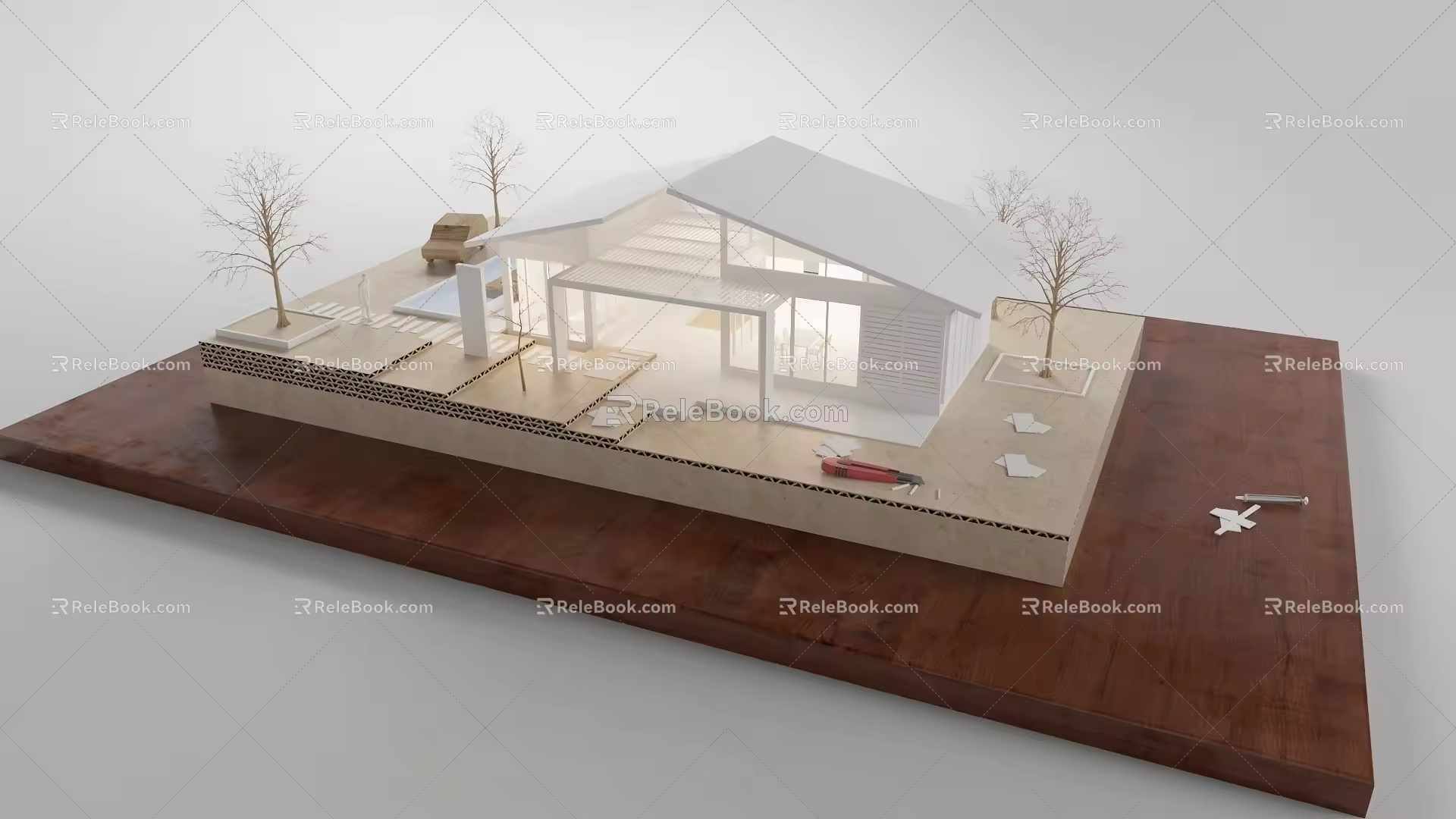 Single-family villa sand table SU model 3d model