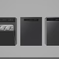 Modern Kitchen Appliances Three Stylish Black Dishwashers With Sleek Design 3d model
