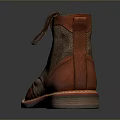 Ankle Boots With Leather Fabric Upper Classic Laces Brogue Details Brown Sole Stylish Daily Footwear