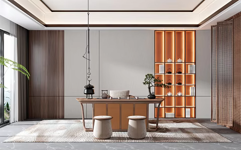 New Chinese Tea Room 3d model