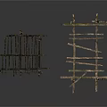 Basic Equipment Frames Constructed With Wooden Sticks For Simple Support Structures