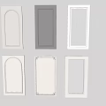 Various Wardrobe Doors Featuring Arched Flat Panel Designs And White Gray Colors 3d model