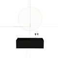 Modern Gray Washbasin with Backlit Round Mirror Faucet and Cabinet Design