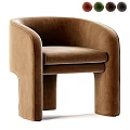 Brown Upholstered Accent Chair With Modern Curved Armrests And Stylish Comfortable Design