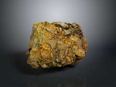 Natural Stone with Rough Surface Earthy Color Tones and Distinct Textural Features 3d model