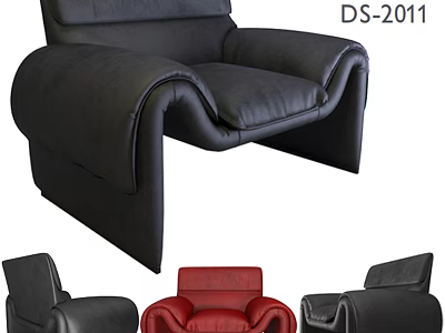 Black Leather Leisure Chair With Modern Design Unique Shape And Comfortable Armrest 3d model