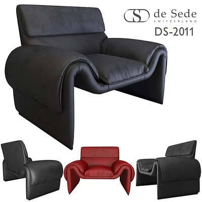 Black Leather Leisure Chair With Modern Design Unique Shape And Comfortable Armrest 3d model