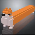 Pixel Art Dog Shaped Decor With Long Orange Body And White Block Legs