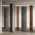 Modern Columns Concrete Columns Wooden Columns Luminous Columns 3d model