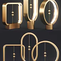 Modern Gold Table Lamps With Geometric Metal Frames And Warm Lighting For Home Decor