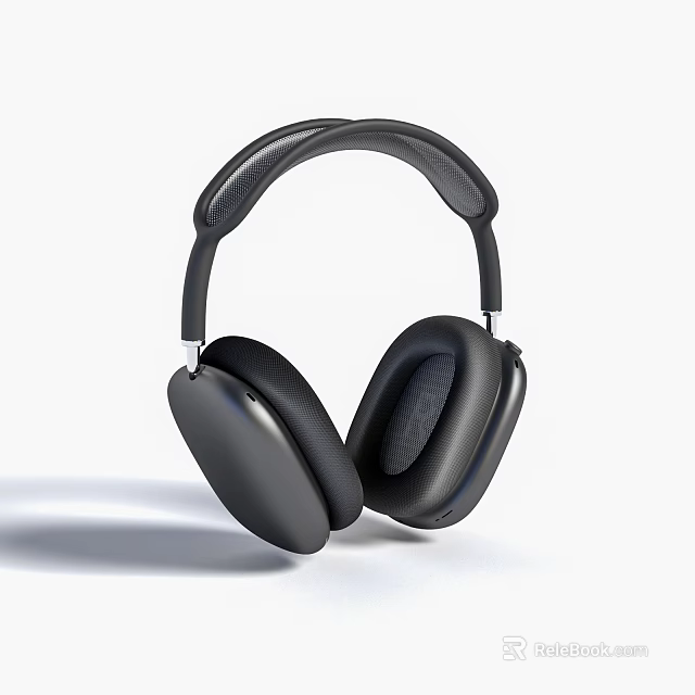 Black Over Ear Wireless Headphones With Comfortable Soft Earpads And Modern Design 3d model 
