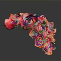 Red Roses Bouquet in Arc Shape for Decorative Living Space with Dark Background Reflection