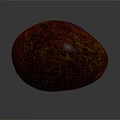 Reddish Brown Avocado With Yellow Spots On Textured Surface Against Dark Background