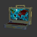 Rugged Military Style Laptop With World Map Screen Display And Sturdy Case