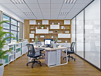 Open office in modern public office area model