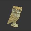 Decorative Owl Figurine In Blue And Gold With Intricate Feather Details