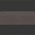 Beige Tufted Upholstered Sofa Bench With Stitched Design For Living Room