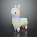 Colorful Striped Llama Plush Toy For Kids Soft Stuffed Animal Decoration