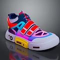 Vibrant Multicolored Casual Sneakers With Modern Design AC Logo Straps KEN Branding And White Sole