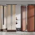 Modern Decorative Room Divider Screens With Beige Brown Panels And Metal Frames