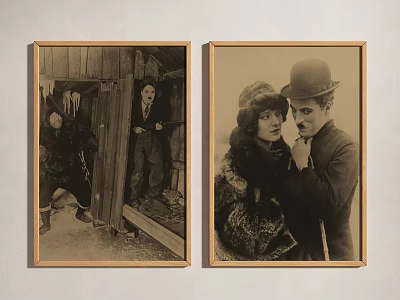 Vintage Framed Portrait Paintings Black And White Classic Figures Wall Art 3d model