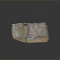 Small House Model With Worn Out Appearance Red Walls Rusted Roof Weeds And Chimney