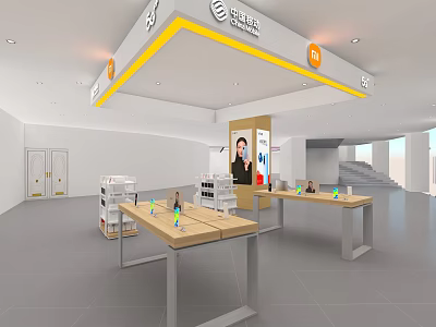 Modern Display Shelves In Retail Space With Product Display And Bright Lighting 3d model