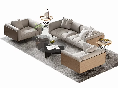 Modern Business Sofa Coffee Table Double Sofa Multiplayer Sofa 3d model