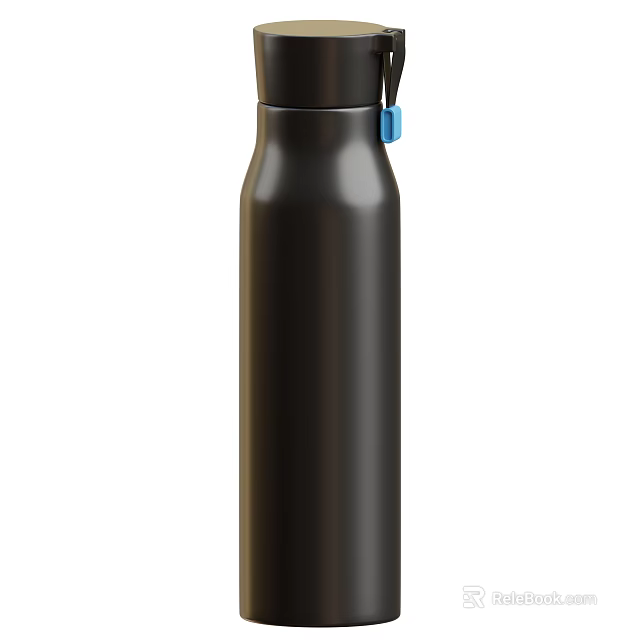 Elegant Black Wine Bottle With Blue Accent For Dining Table Decoration 3d model 