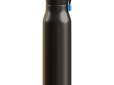 Elegant Black Wine Bottle With Blue Accent For Dining Table Decoration 3d model