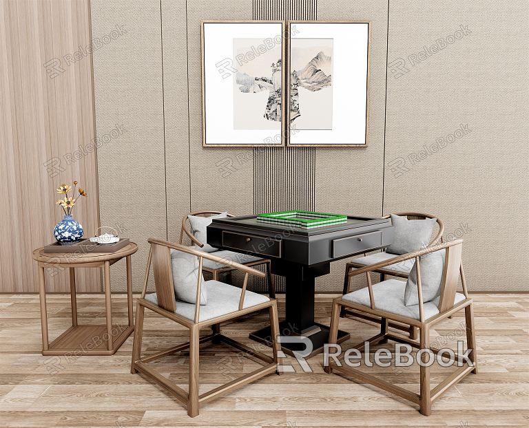 New Chinese Mahjong Table and Chair Mahjong Table and Chair Mahjong Table Side Table model