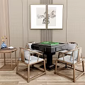 New Chinese Mahjong Table and Chair Mahjong Table and Chair Mahjong Table Side Table 3d model