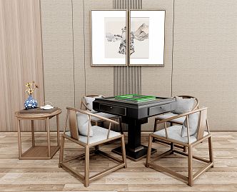 New Chinese Mahjong Table and Chair Mahjong Table and Chair Mahjong Table Side Table 3d model