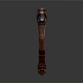 Medieval Battle Axe Weapon With Purple Blade And Wooden Handle Red Rope Knots