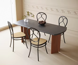 French Dining Table Chair Dining Table 3d model
