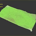 Terrain Model Showing Colorful Surface With Green Vegetation And Brown Soil Features