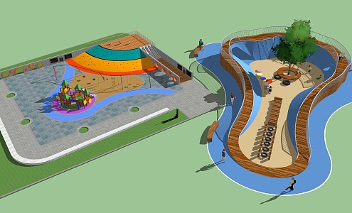 Modern Amusement Facilities Children's Amusement Facilities Activity Site 3d model