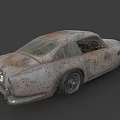 Rusty Old Vintage Classic Sports Car With Weathered Exterior Body Appearance