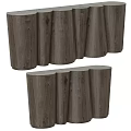 Natural Wooden Cylindrical Decorative Columns With Smooth Surface And Texture 3d model