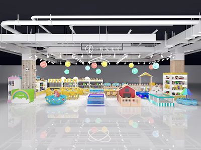Kids Play Area Mall Store With Colorful Decorations Toy Displays And Interactive Zones 3d model